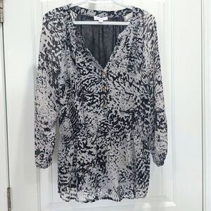 Calvin Klein Womans Animal Print Tunic, Size Large